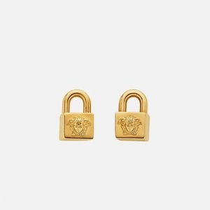 NEW VERSACE PADLOCK STUD EARRINGS